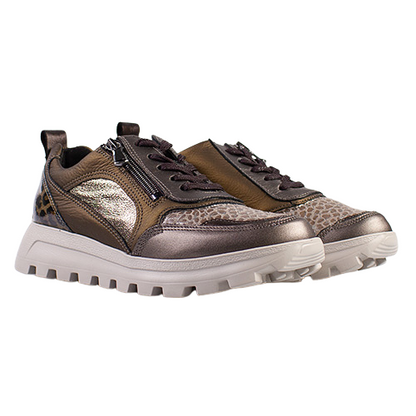 Waldlaufer Ladies Wide Fit Trainers - 993H01 - Bronze Multi
