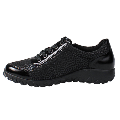 Waldlaufer Ladies Wide Fit Trainers - H89001 - Black Patent