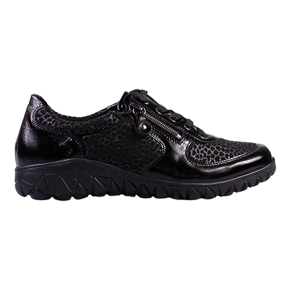 Waldlaufer Ladies Wide Fit Trainers - H89001 - Black Patent