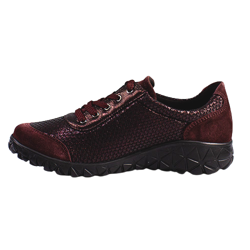 Waldlaufer Ladies Wide Fit Trainers - H89001 - Burgundy