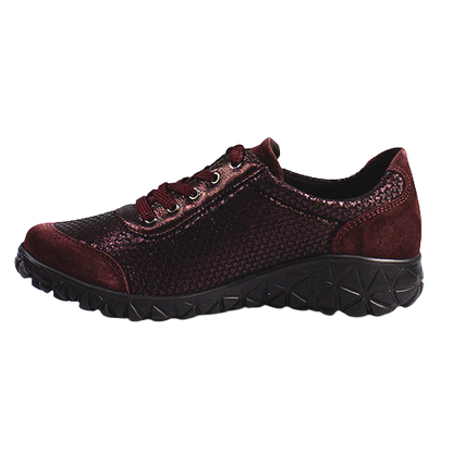 Waldlaufer Ladies Wide Fit Trainers - H89001 - Burgundy