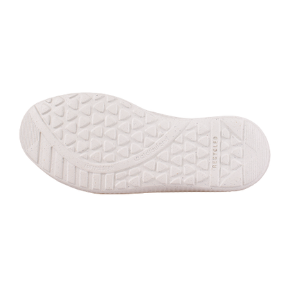 White shoe sole with textured pattern on a white background