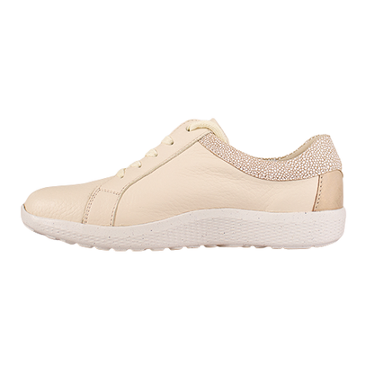 Beige sneaker with white sole on a white background