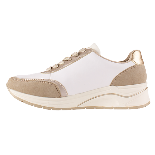 White and beige sneaker on a white background