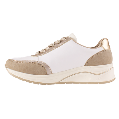 White and beige sneaker on a white background