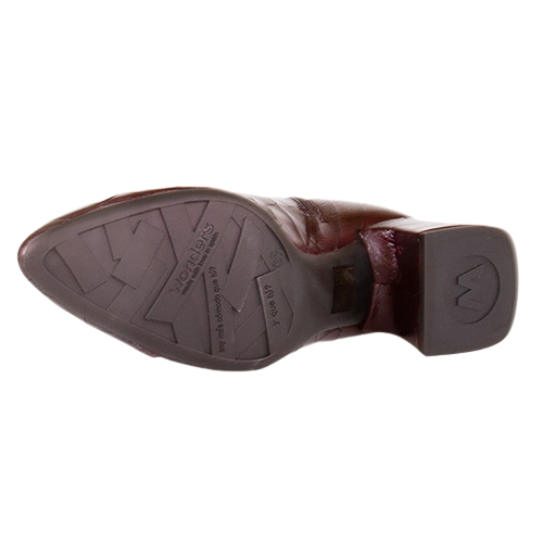 Wonders Ladies Block Heeled  Ankle Boots- I-9013 - Burgundy Patent