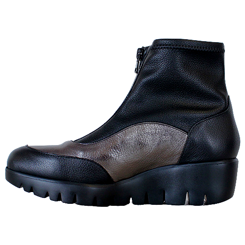 Wonders Wedge Ankle Boots - C-33302 - Black