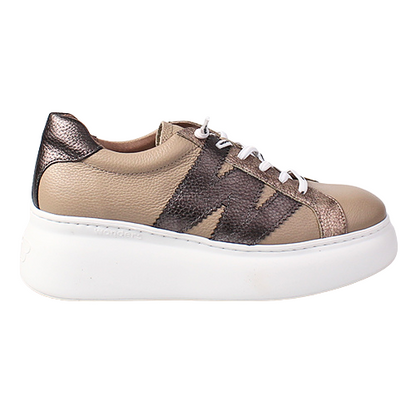 Wonders  Ladies Flatform Trainers - A-2670 - Taupe