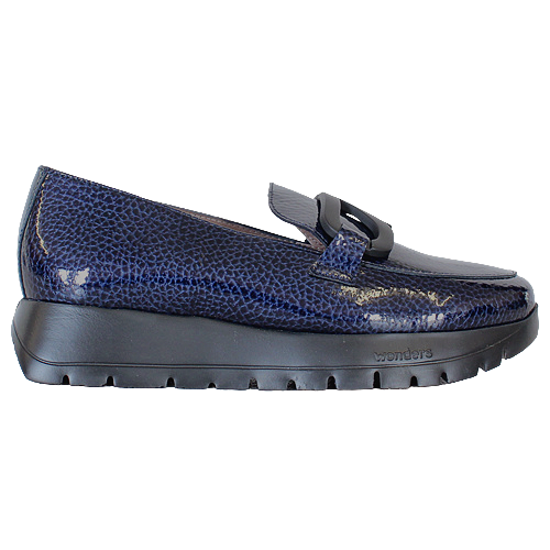 Wonders Flatform Loafers - A-2453 - Navy