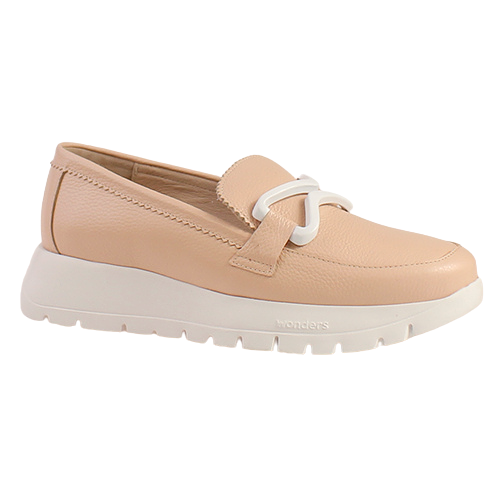 Wonders Ladies Flatform Loafers - A-2480 - Nude