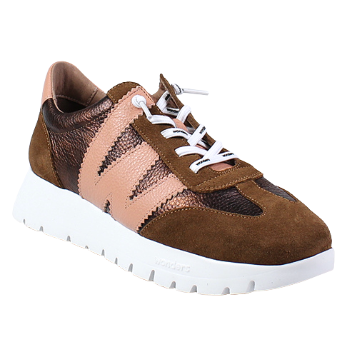 Wonders Ladies Racer Trainers - A-2476 - Cognac