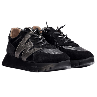 Wonders Ladies Trainers - A-2464 - Black Metallic