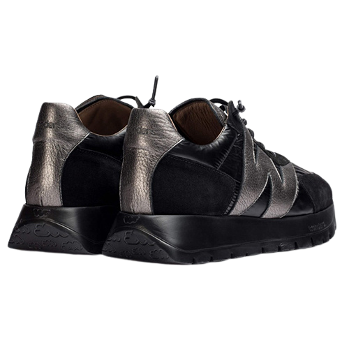 Wonders Ladies Trainers - A-2464 - Black Metallic