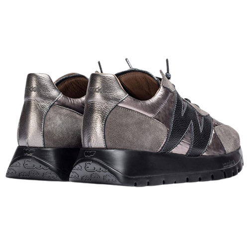 Wonders Ladies Trainers - A-2464 - Grey / Metallic