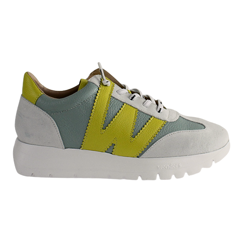 Wonders Ladies Trainers - A-2476 - White/Yellow
