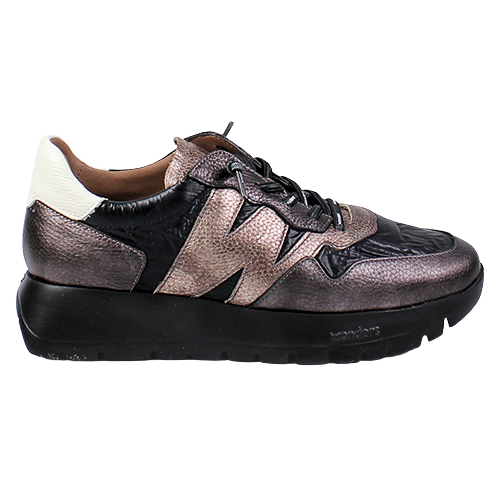 Wonders Ladies Trainers - A-2491 - Black/Gold