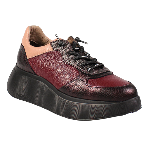 Wonders Ladies Trainers - A-3630 - Wine Multi
