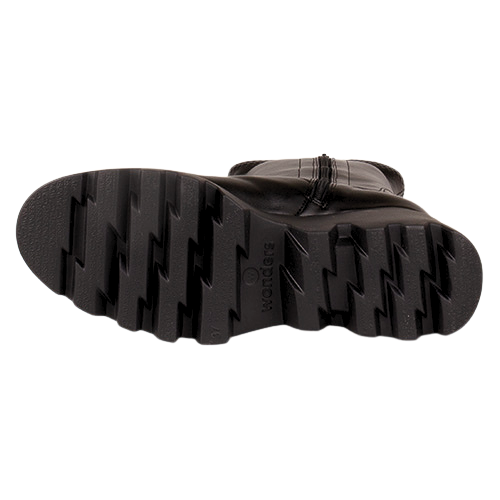 Wonders Ladies Wedge Sock Boots - G-7030 - Black