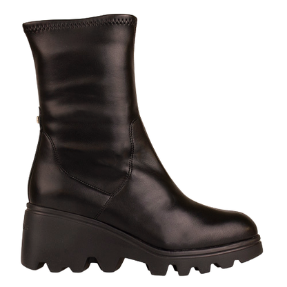 Wonders Ladies Wedge Sock Boots - G-7030 - Black