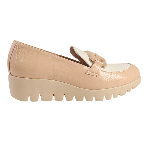 Wonders Ladies Wedge Loafers - C-33311 - Nude Patent