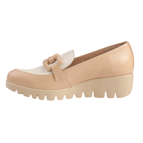 Wonders Ladies Wedge Loafers - C-33311 - Nude Patent