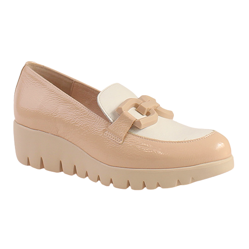 Wonders Ladies Wedge Loafers - C-33311 - Nude Patent