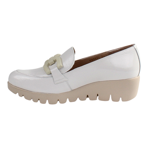 Wonders Wedge Loafers - C-33311 - White Patent