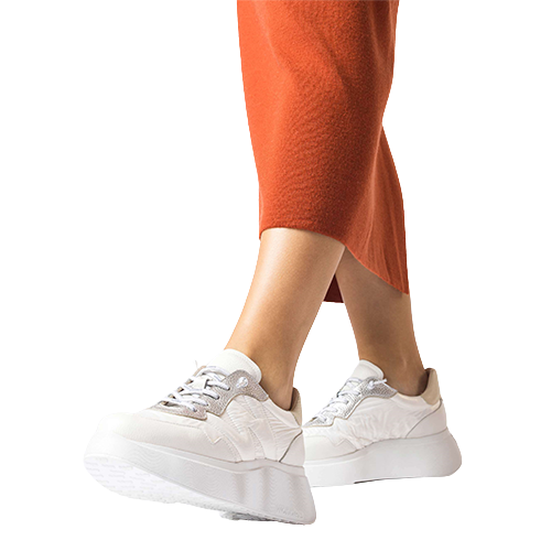 Ladies white flatform on sale trainers