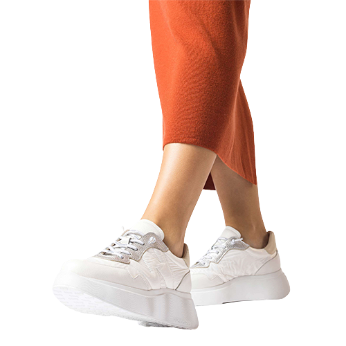 Ladies white 2025 flatform trainers