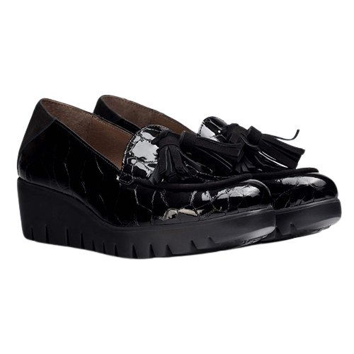 Wonders Wedge Shoes - C-33320 - Black Patent