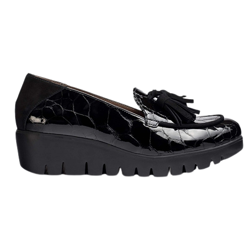 Wonders Wedge Shoes - C-33320 - Black Patent