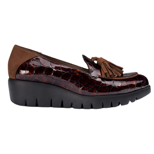 Wonders Ladies Wedge Shoes - C-33320 - Burgundy Patent