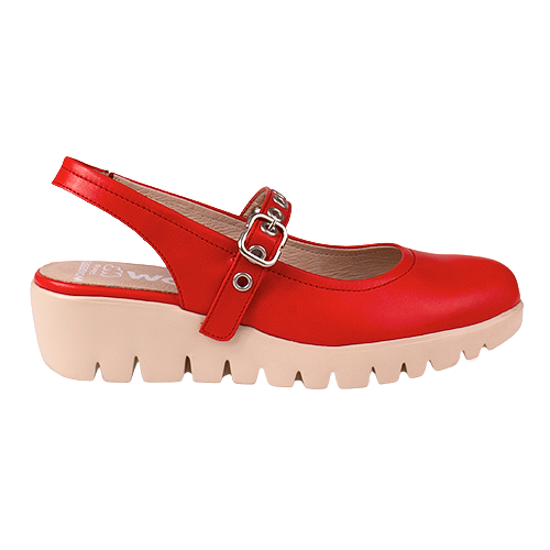 Wonders Wedge Slingbacks - C-33353 - Red