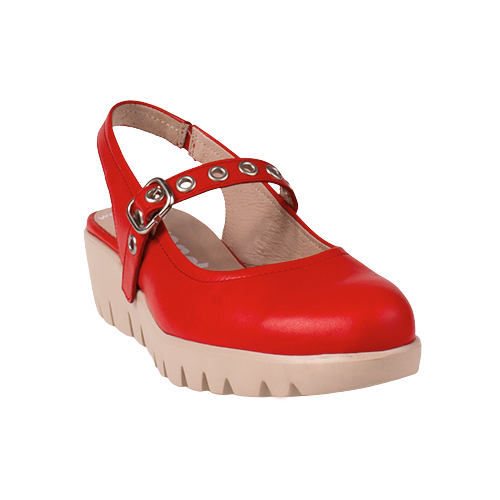 Wonders Wedge Slingbacks - C-33353 - Red