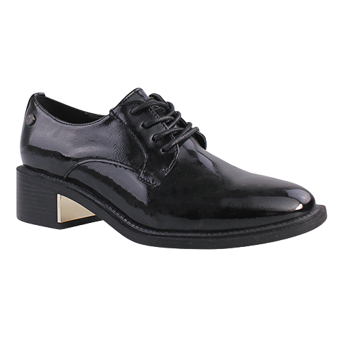 XTI Ladies Laced Brogues - 142200 - Black Patent