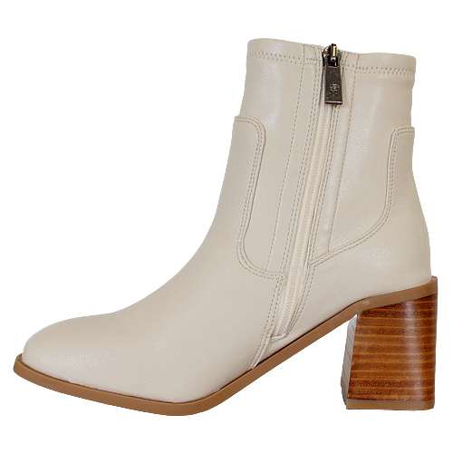 XTI Block Heeled Ankle Boots-140486 -Ice