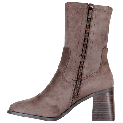 XTI Block Heeled Ankle Boots - 140485 - Taupe