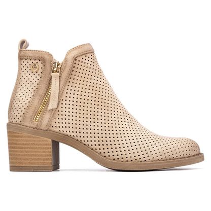 XTI Block Heeled  Ankle Boots - 145035 - Beige