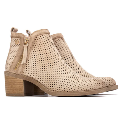 XTI Block Heeled  Ankle Boots - 145035 - Beige
