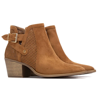 XTI Block Heeled Ankle Boots - 145265 - Camel