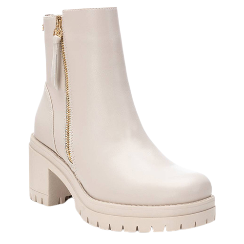 XTI  Block Heeled Ankle Boots -  141538 - Beige