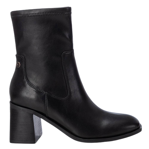 XTI Ladies Block Heeled Ankle Boots - 143421 - Black