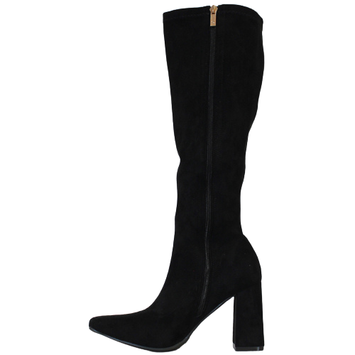XTI Block Heeled Knee Boots - 141830 - Black