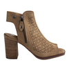 XTI  Block Heeled Peep Toe Sandals - 142429 - Beige