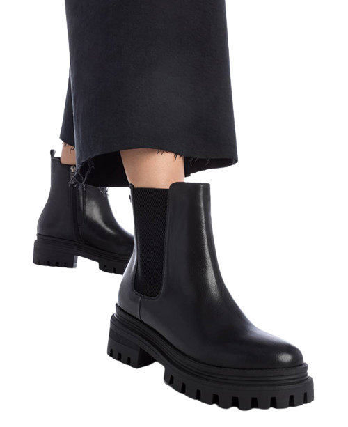 XTI Chunky Ankle Boots - 143004 - Black