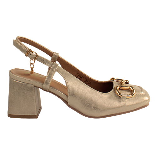 XTI Ladies Sling Back Shoes - 142343 - Gold