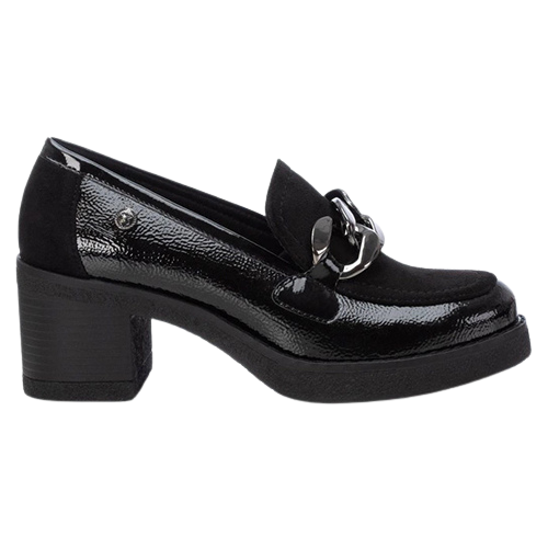 XTI Block Heeled Loafers -143206 - Black