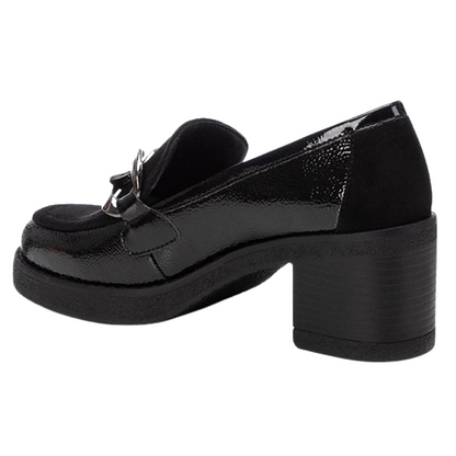 XTI Block Heeled Loafers -143206 - Black