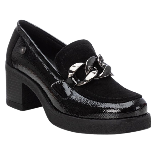 XTI Block Heeled Loafers -143206 - Black