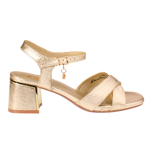 XTI Ladies Block Heeled Sandals - 145344 - Gold